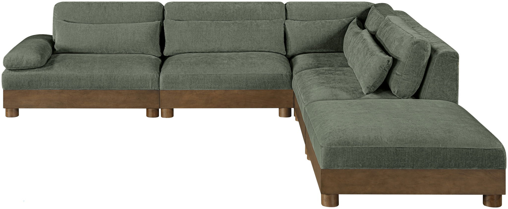 Turin - Chenille Fabric Upholstered Modular Sectional - Green - Simple Home Plus