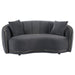 Brookside - Velvet Upholstered Curved Loveseat - Dark Gray - Simple Home Plus