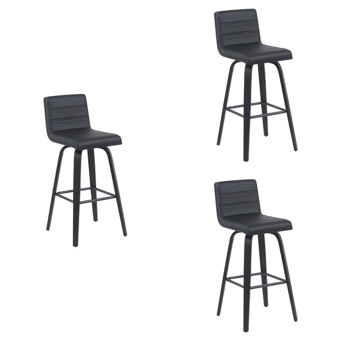 Vienna - Modern Swivel Bar Height Stool - Black Brushed Wood Frame - Simple Home Plus