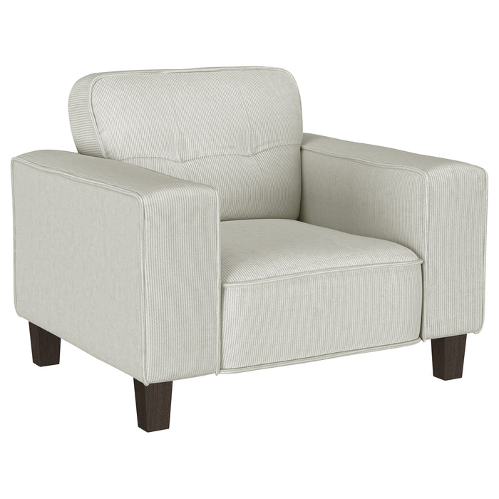 Deerhurst - Upholstered Track Arm Tufted Accent Chair - Greige - Simple Home Plus
