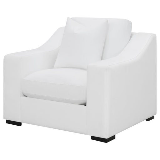 Ashlyn - Upholstered Sloped Arm Accent Chair - White - Simple Home Plus