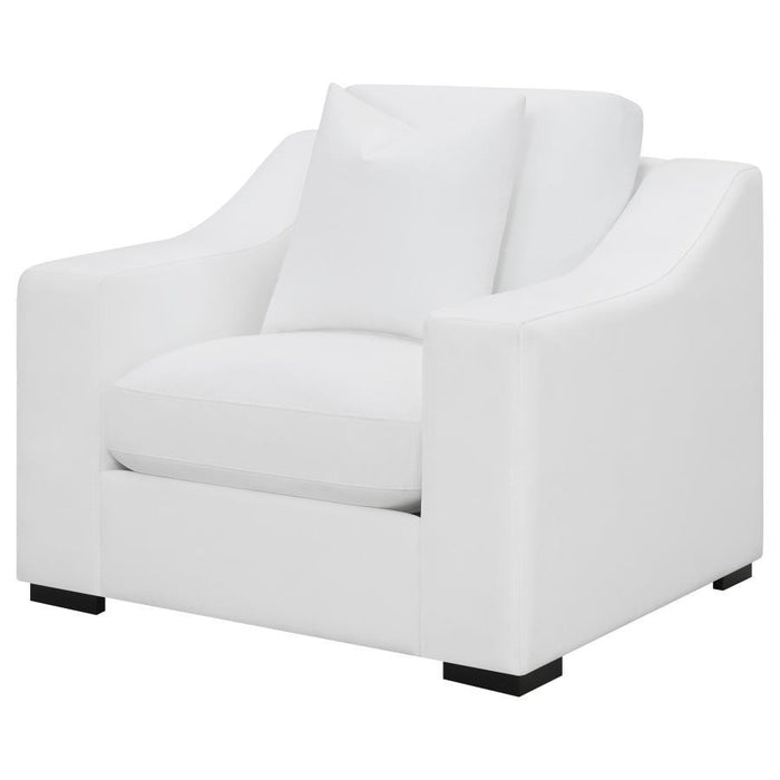 Ashlyn - Upholstered Sloped Arm Accent Chair - White - Simple Home Plus