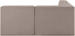 Rummi - Armless Velvet Performance Fabric Upholstered 4 Piece Modular Sectional - Simple Home Plus