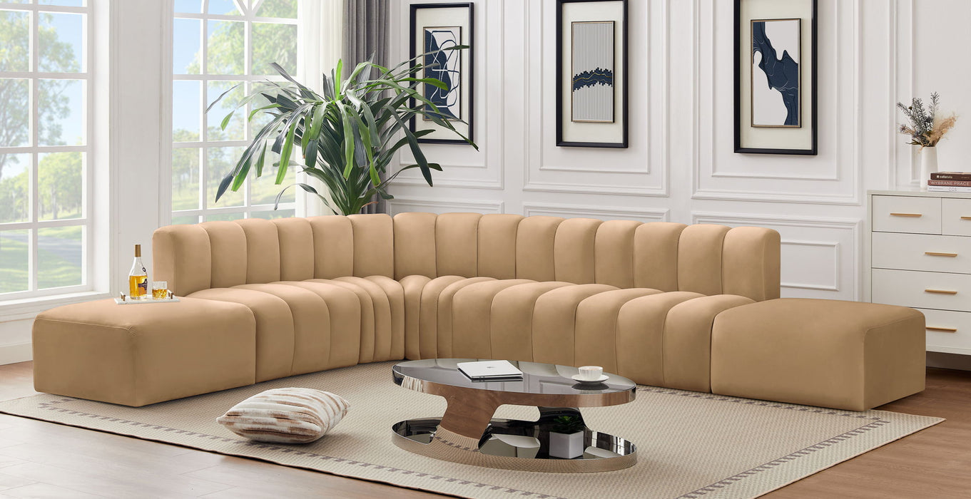 Arc - Velvet 7 Piece Corner Modular Sofa - Simple Home Plus