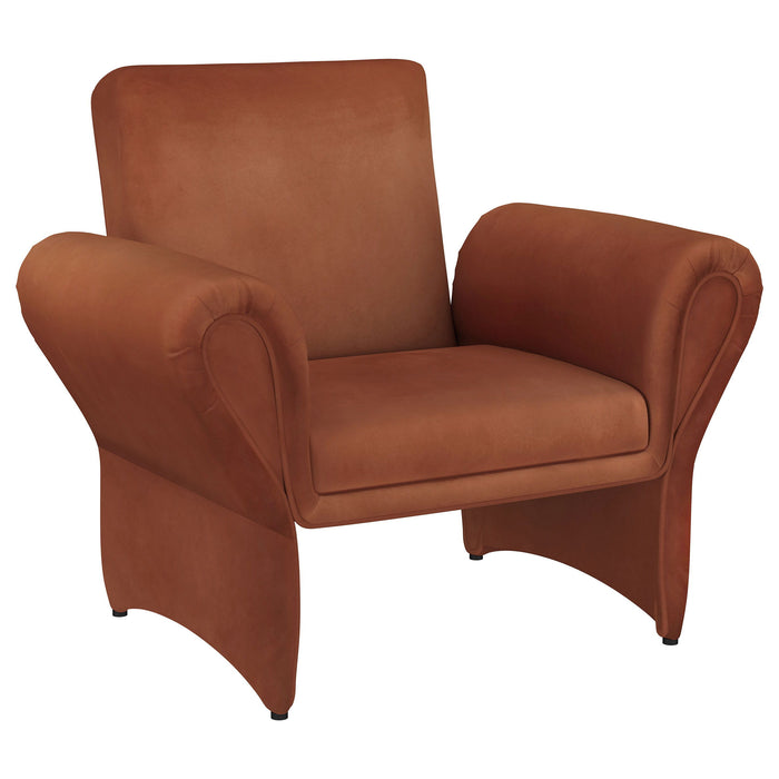 Liana - Upholstered Roll Arm Accent Armchair - Rust - Simple Home Plus