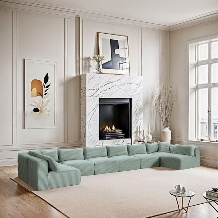 Shaggy - 8 Piece Modular U-Shaped Armless Sectional - Simple Home Plus