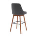 Sicily - Swivel Walnut Wood Faux Leather Stool - Simple Home Plus