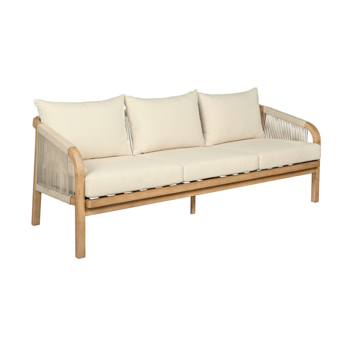 Cypress - Outdoor Patio Sofa - Blonde Eucalyptus / Ivory - Simple Home Plus