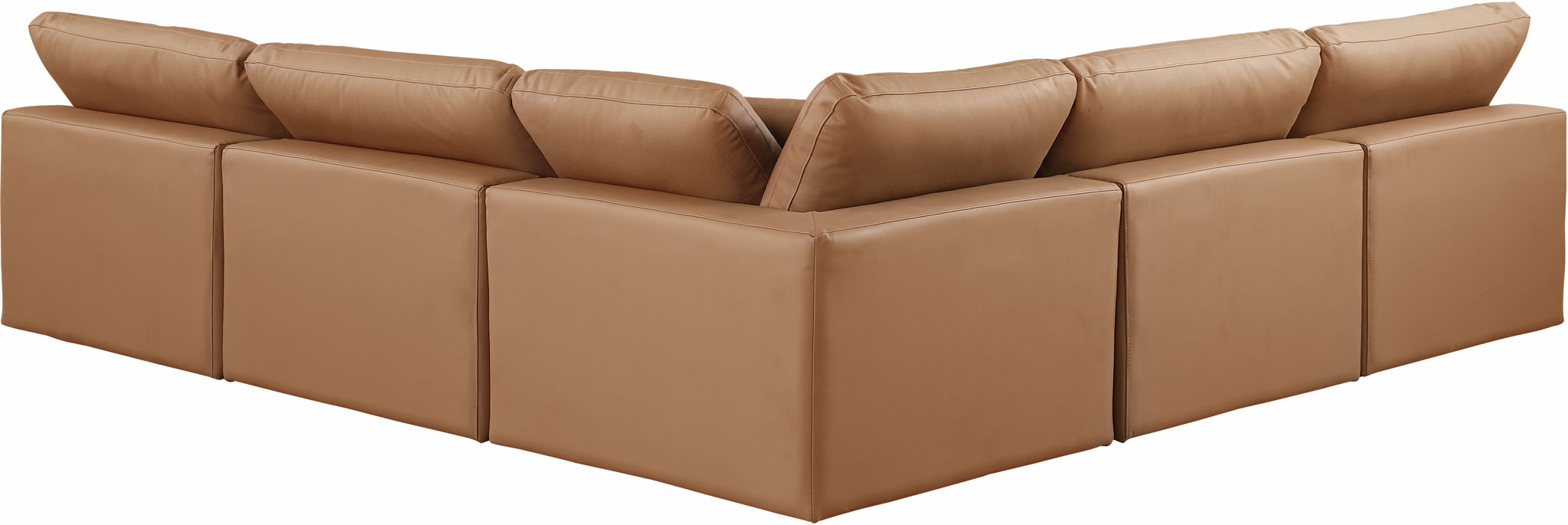 Comfy - 5 Piece Faux Leather Modular Corner Armless Sectional - Simple Home Plus