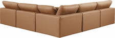 Comfy - 5 Piece Faux Leather Modular Corner Armless Sectional - Simple Home Plus