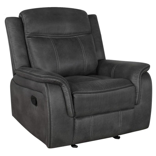 Lawrence - Upholstered Padded Arm Glider Recliner - Charcoal - Simple Home Plus