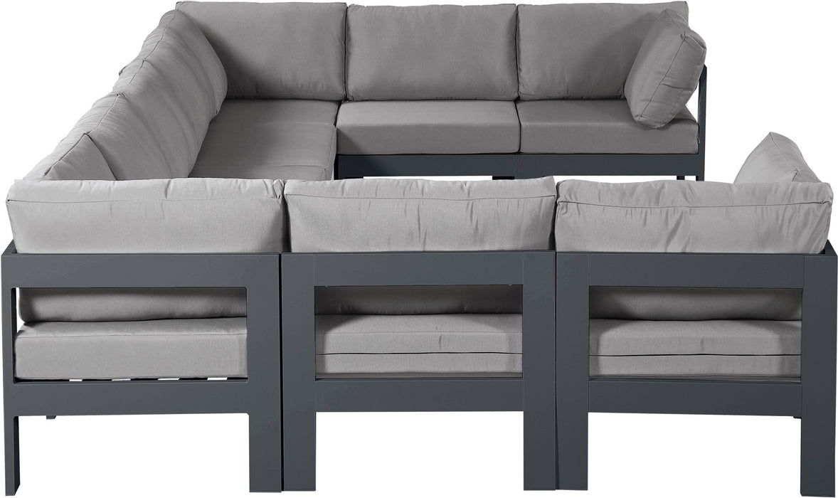 Nizuc - Outdoor Patio 9 Piece Modular Sectional With Gray Frame - Simple Home Plus