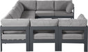 Nizuc - Outdoor Patio 9 Piece Modular Sectional With Gray Frame - Simple Home Plus