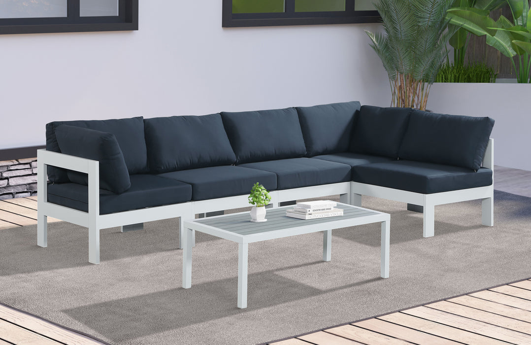 Nizuc - Outdoor Patio 5 Piece Modular Sectional With White Frame - Simple Home Plus