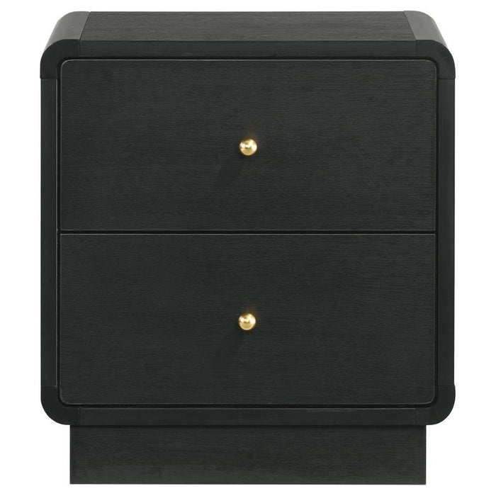 Cavelle - 2-Drawer Nightstand Bedside Table - Black - Simple Home Plus