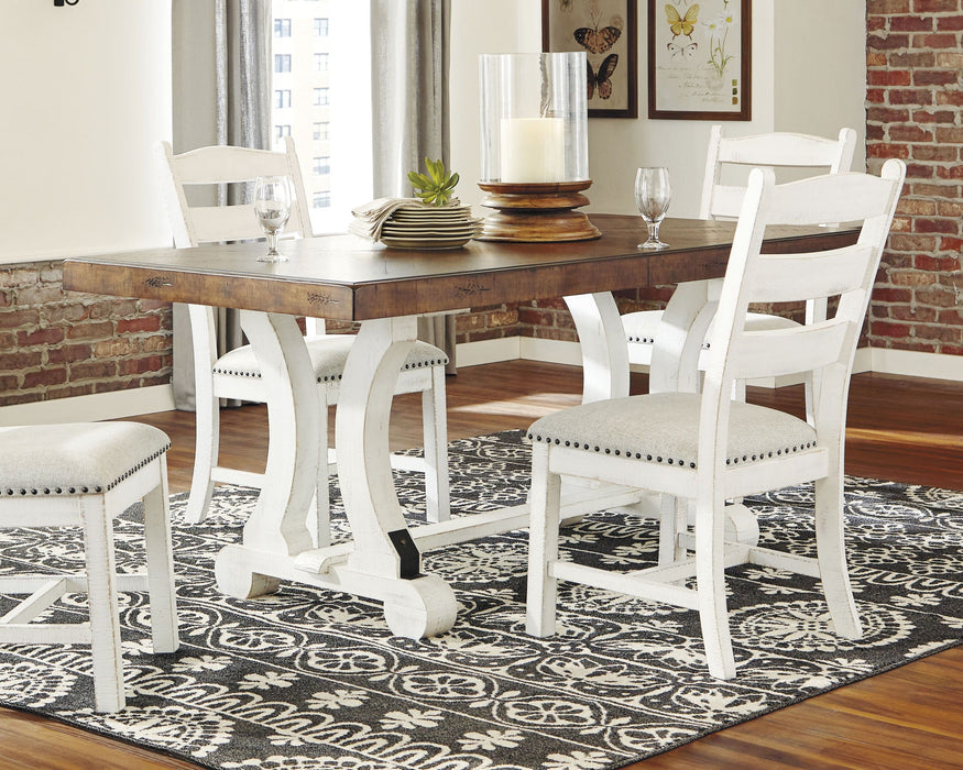 Valebeck - White / Brown - Rectangular Dining Room Table - Simple Home Plus