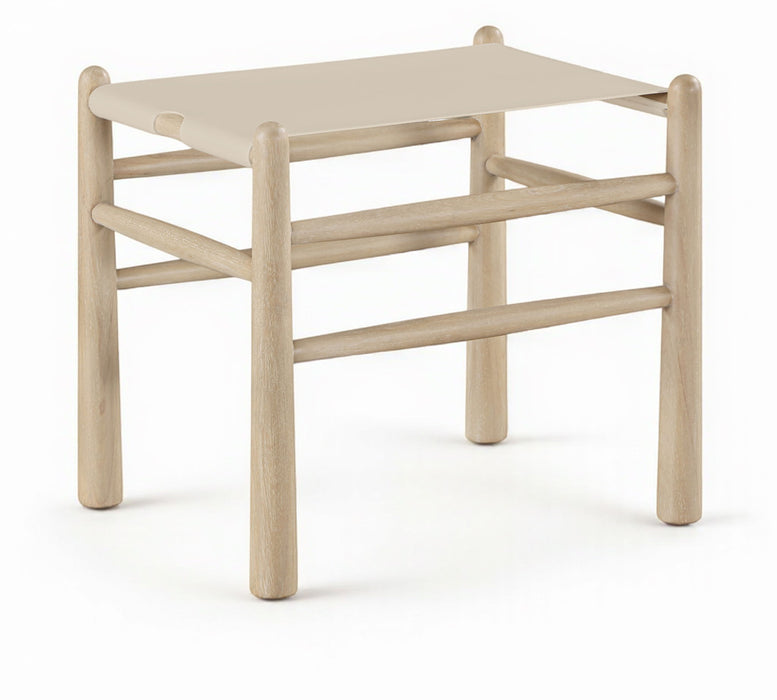 Santos - Faux Leather Upholstered Bench - Natural Frame - Simple Home Plus
