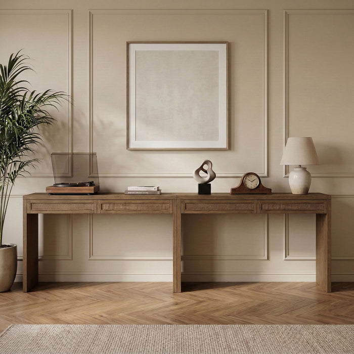 Avro - Solid Wood And Oak Veneer Desk - Simple Home Plus