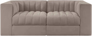 Rummi - Velvet Performance Fabric Upholstered 2 Piece Modular Loveseat - Simple Home Plus