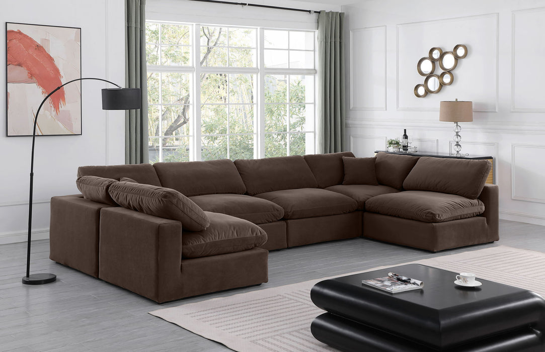 Comfy - 6 Piece Velvet Modular Armless Sectional - Simple Home Plus