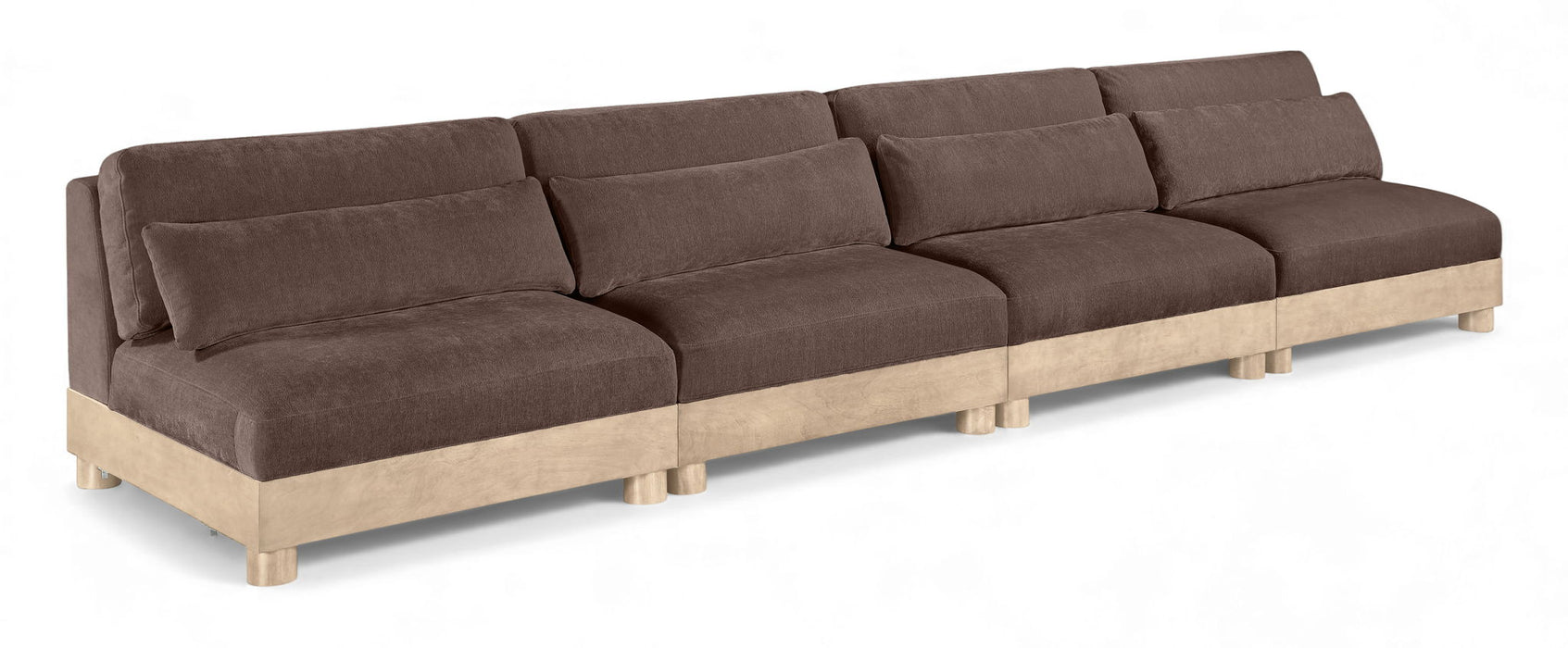 Turin - Chenille Fabric Upholstered Modular Sectional - Brown - Simple Home Plus