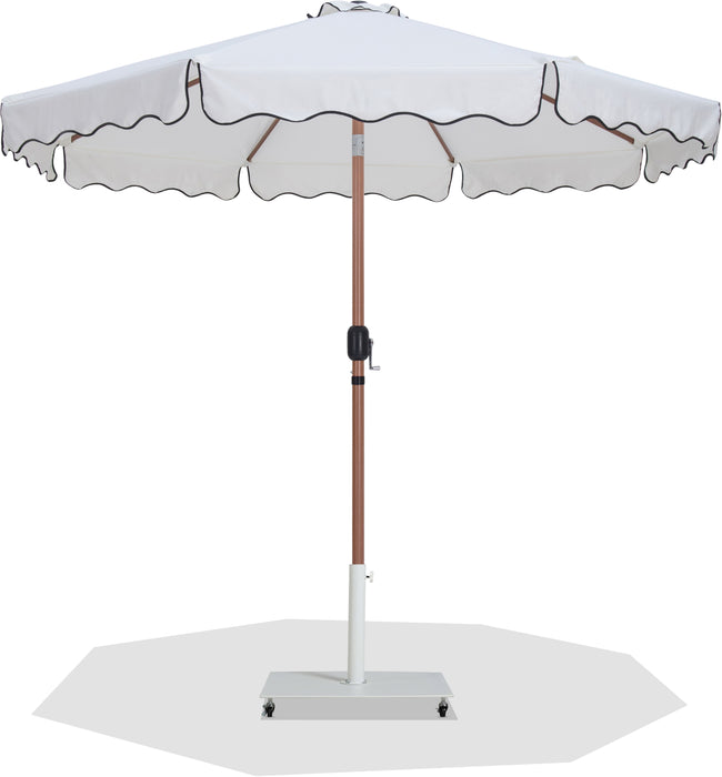 Amalfi - Aluminum Patio Umbrella - White Base / Light Brown Pole - Simple Home Plus