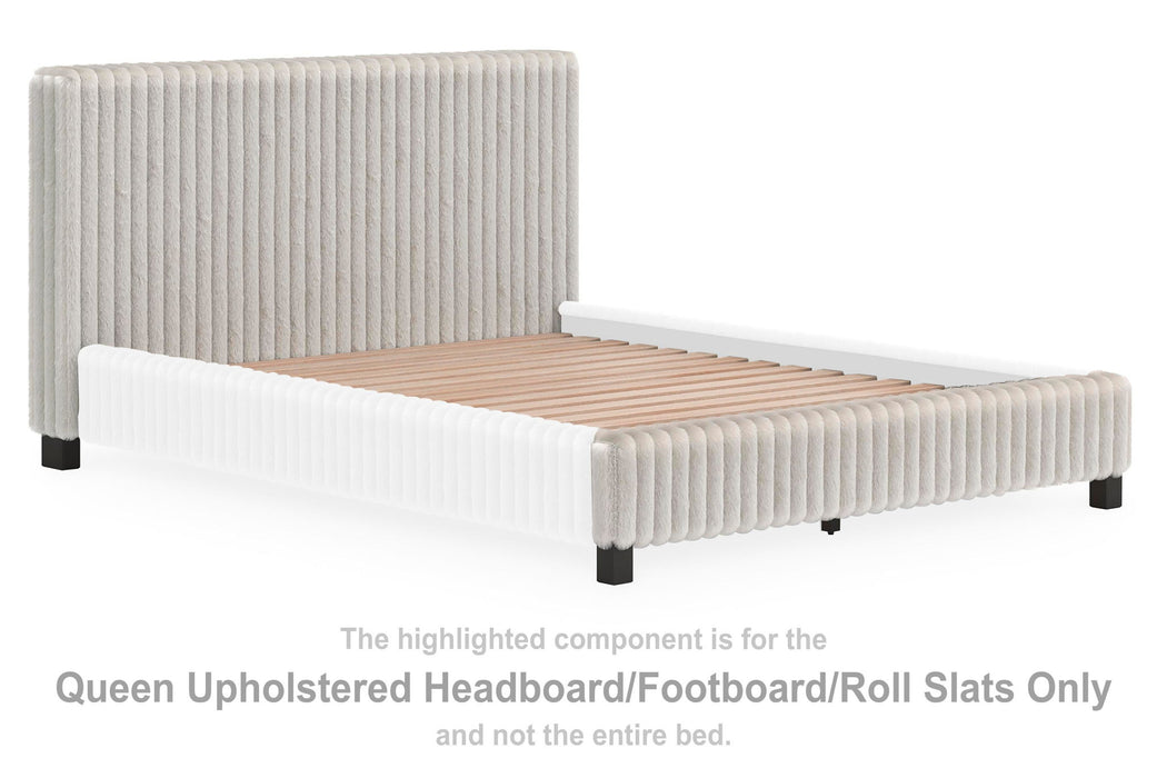 Zuraleus - Queen Upholstered Headboard/Footboard/Roll Slats - Gray - Simple Home Plus