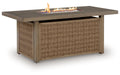 Laguna Heights - Rectangular Fire Pit Table - Beige - Simple Home Plus