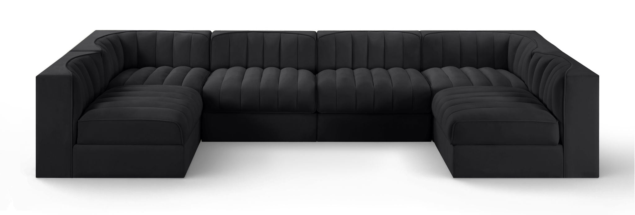 Rummi - Armless Velvet Performance Fabric Upholstered 6 Piece Modular Sectional - Simple Home Plus