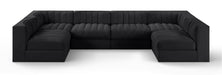 Rummi - Armless Velvet Performance Fabric Upholstered 6 Piece Modular Sectional - Simple Home Plus