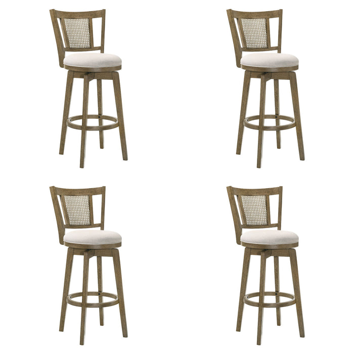 Isla - 26" Putty Brown Counter Height Rubberwood Swivel Barstool - Simple Home Plus