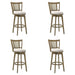 Isla - 26" Putty Brown Counter Height Rubberwood Swivel Barstool - Simple Home Plus