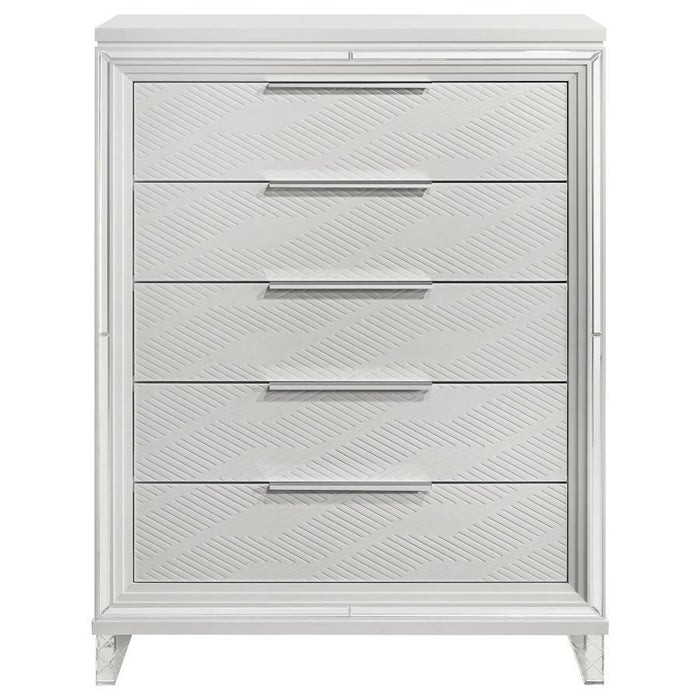 Marmore - 5-Drawer Bedroom Chest Of Drawers - White - Simple Home Plus