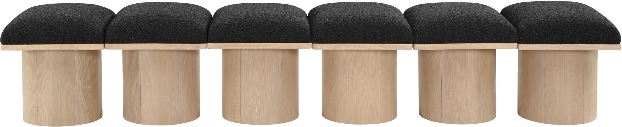 Pavilion - 6 Piece Modular Bench With Natural Base - Simple Home Plus