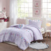 Tessa - 3 Piece Twin Tassel Comforter Set With Heart Shaped Throw Pillow - Lavender - Simple Home Plus