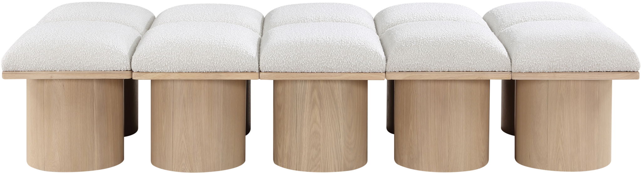 Pavilion - 10 Piece Modular Bench With Natural Base - Simple Home Plus