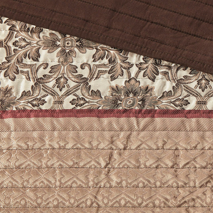 Princeton - King Reversible Coverletr (Set of 5) - Red - Simple Home Plus
