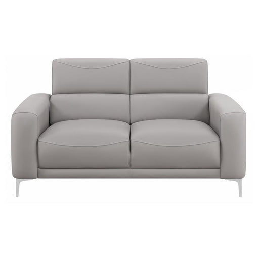 Glenmark - Track Arm Upholstered Loveseat - Taupe - Simple Home Plus