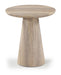 Cassino - Concrete Indoor/Outdoor End Table - Travertine - Simple Home Plus