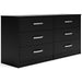 Finch - Black - Six Drawer Dresser - 29'' Height - Simple Home Plus