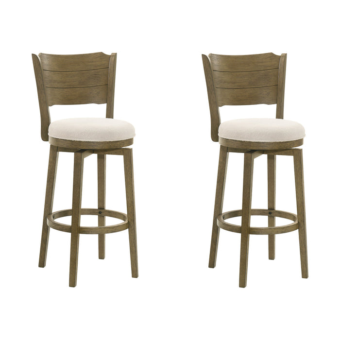 Winsley - Coastal Modern Swivel Wood Bar Height Kitchen Bar Stool - Simple Home Plus