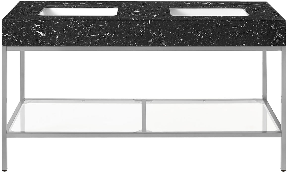 Marmo - Engineered Marble Bathroom Vanity With Chrome Base - Simple Home Plus