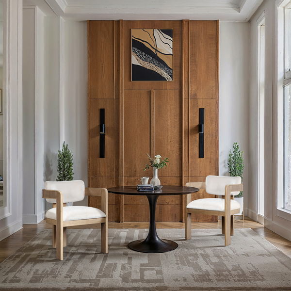 Sacha - Velvet Dining Chair With Natural Base (Set of 2)