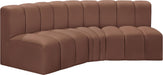 Arc - Faux Leather 3 Piece Modular Corner Sofa - Simple Home Plus