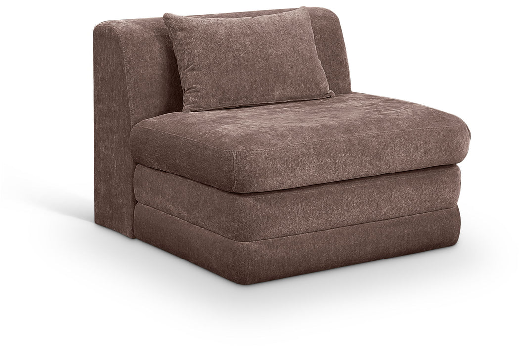 Stellar - Chenille Fabric Upholstered Modular Armless Chair - Simple Home Plus