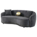 Brookside - Velvet Upholstered Curved Sofa - Dark Gray - Simple Home Plus