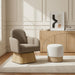 Marlowe - Linen Textured Fabric Upholstered Swivel Accent Chair - Stained Natural - Simple Home Plus