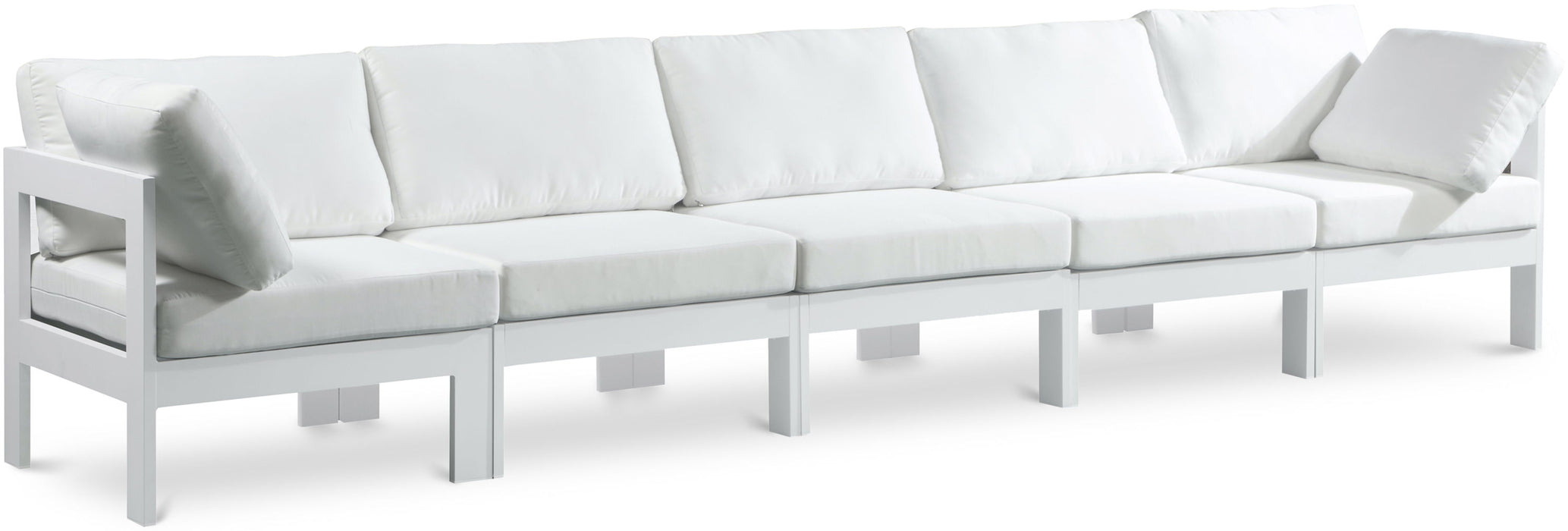Nizuc - Outdoor Patio 5 Seat Modular Sofa With White Frame - Simple Home Plus