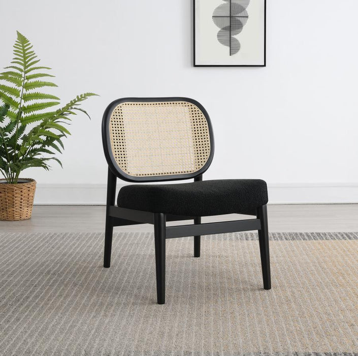 Rayo - Rattan Cane Back Accent Chair With Padded Seat - Simple Home Plus