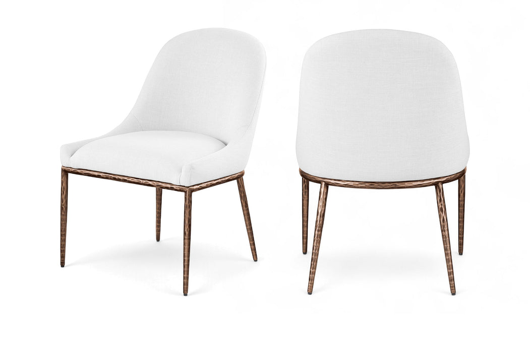 Ferro - Upholstered Dining Side Chair With Brushed Bronze Legs - Simple Home Plus